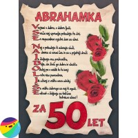 Leseni napis za 50 let - Abrahamka Rdeč